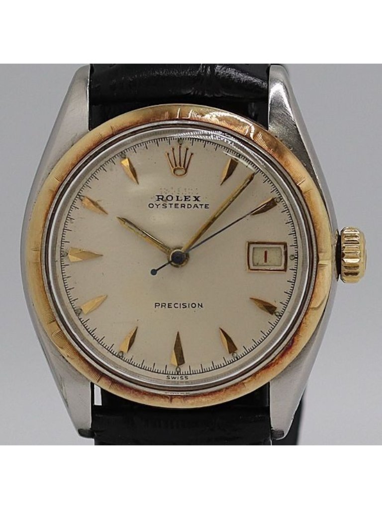 Rolex Oyster Precision Date Manual Winding Beige Dial Watch Tam